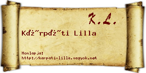 Kárpáti Lilla névjegykártya