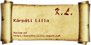 Kárpáti Lilla névjegykártya